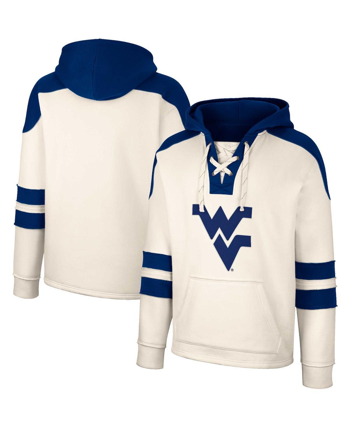 Mens Colosseum Cream West Virginia Mountaineers Lace-Up 4.0 Vintage Pullover Hoodie Product Image