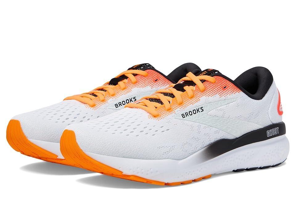 Brooks Ghost 16 (White/Illusion/Coral) Men's Shoes Product Image