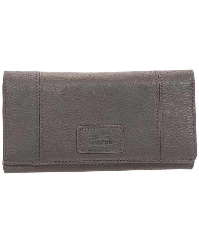 Mancini Womens Pebbled Collection Rfid Secure Trifold Wing Wallet Product Image