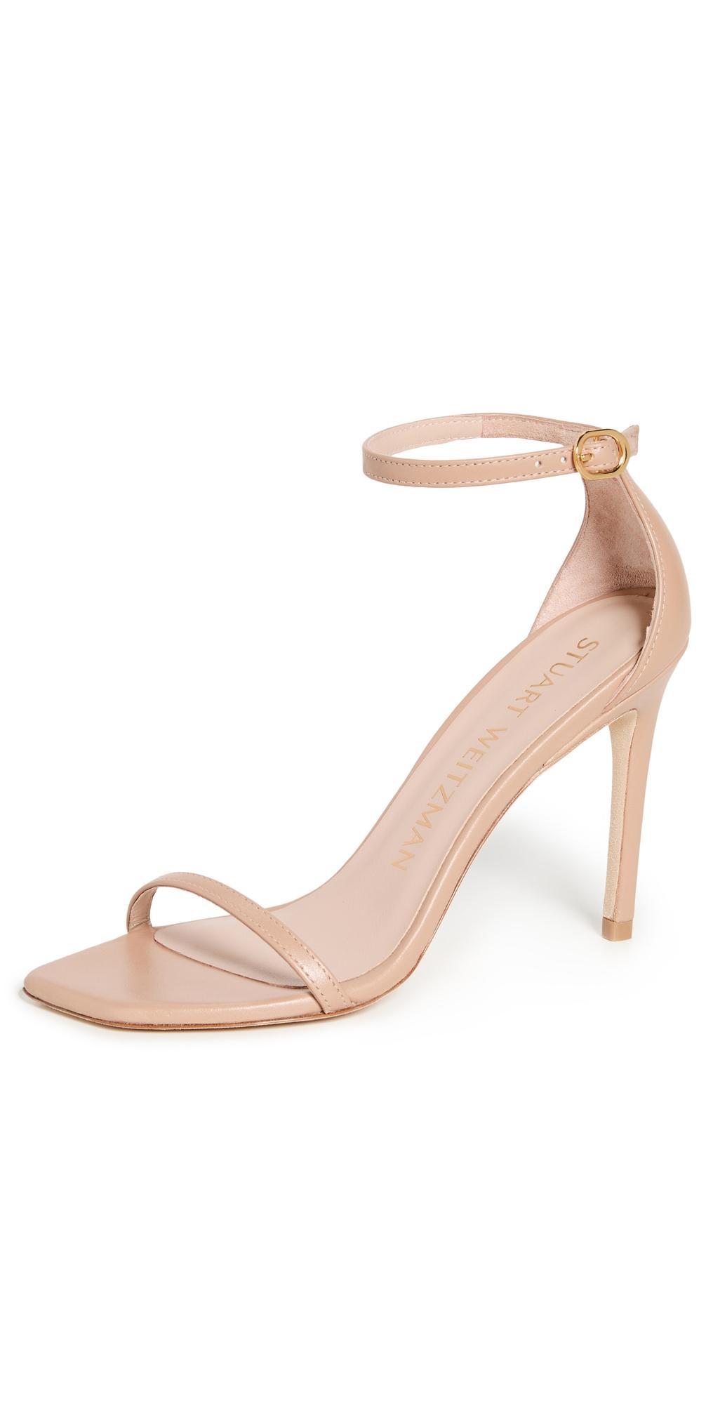 Stuart Weitzman Nudistcurve 100 Smooth Leather Sandals Adobe 12 Product Image