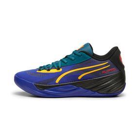 PUMA All-Pro NITROâ¢ Crowd Craze Men's Basketball Shoes in Lapis Lazuli/Cold Green/Black Product Image