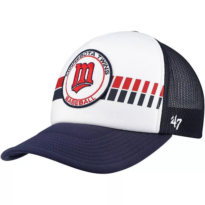 Mens 47 White Minnesota Twins Cooperstown Collection Wax Pack Express Trucker Adjustable Hat, Blue Product Image