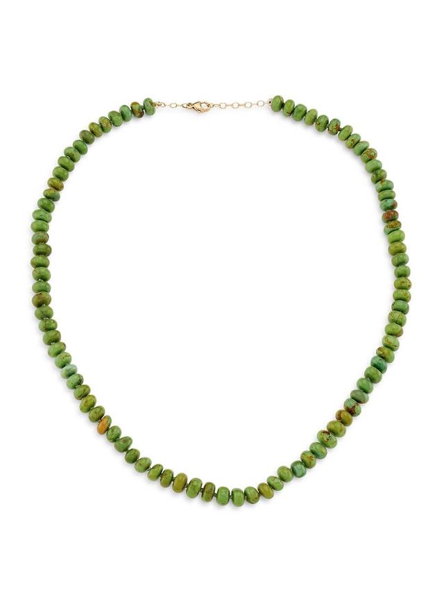 Womens Nevada Kingman 14K Yellow Gold & Green Turquoise Necklace Product Image