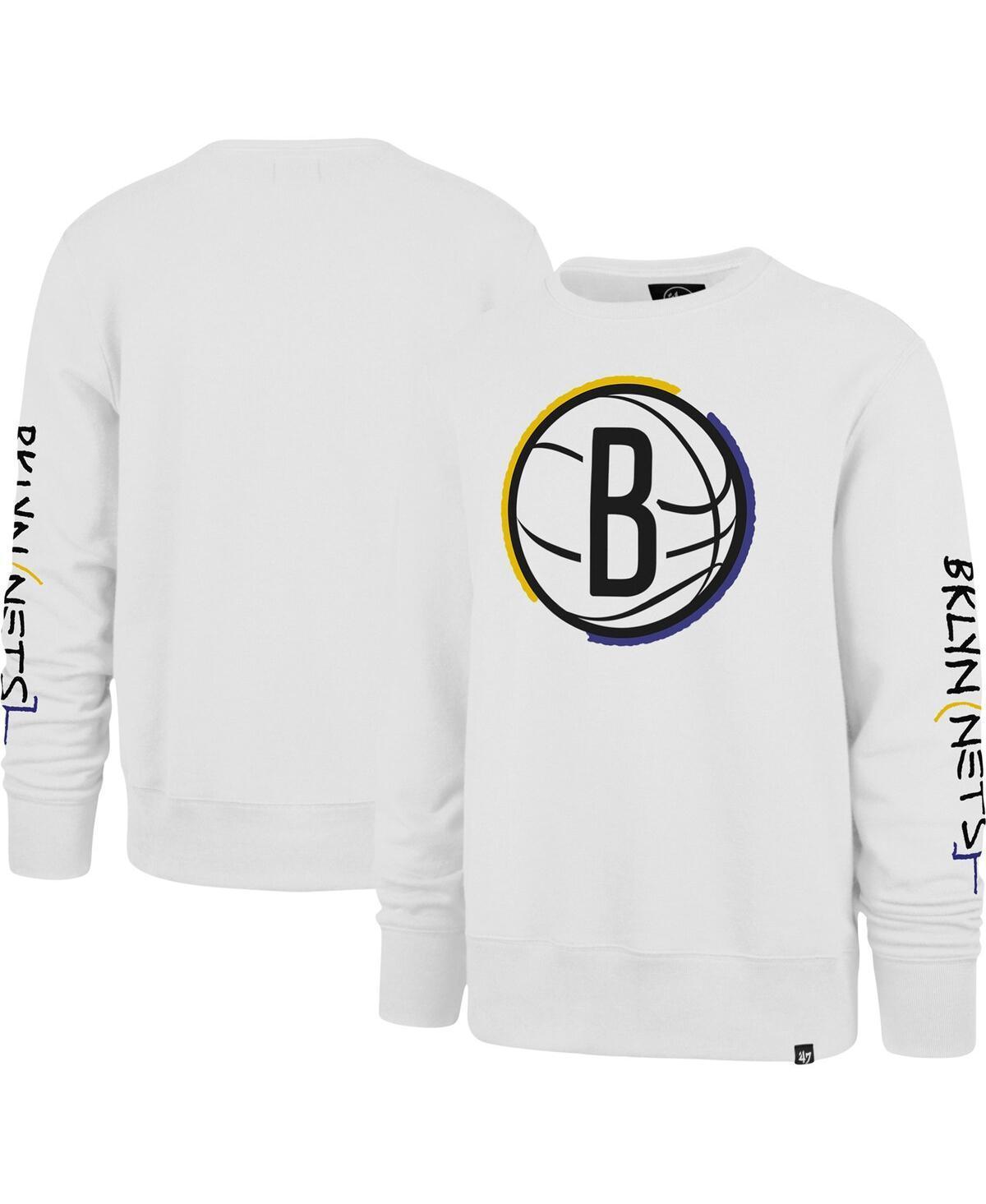 Mens 47 Brand White Brooklyn Nets 2022/23 City Edition Two-Peat Headline Pullover Sweatshirt Product Image