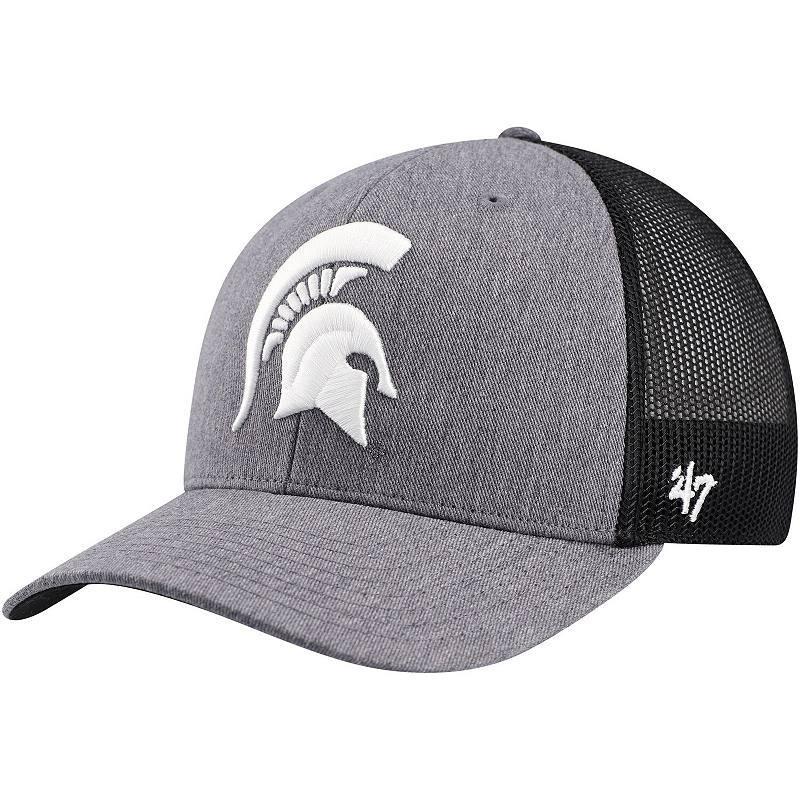 Mens 47 Charcoal Michigan State Spartans Carbon Trucker Adjustable Hat Product Image