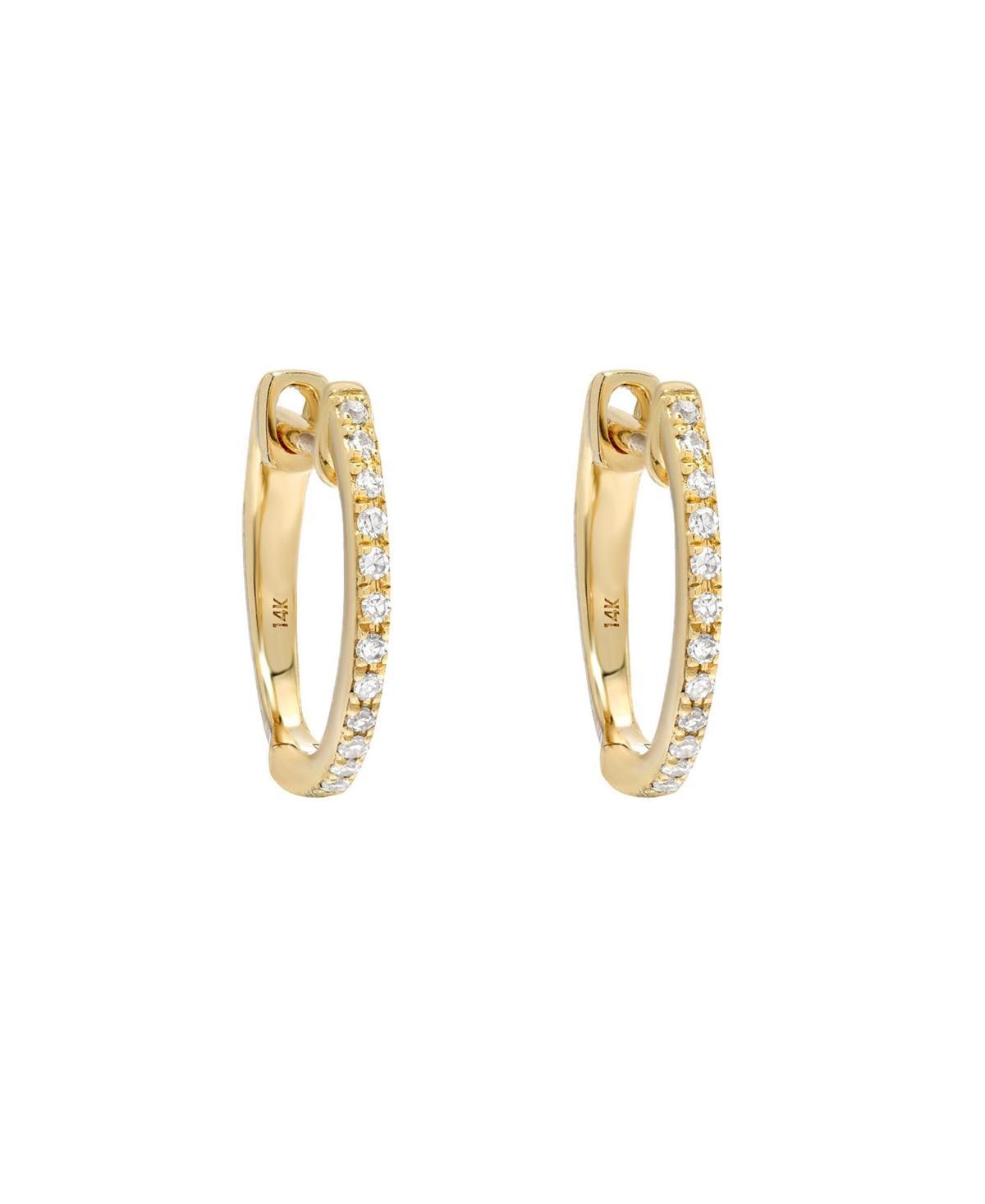 Zoe Lev Womens Diamond Huggie Earrings in Gold Product Image