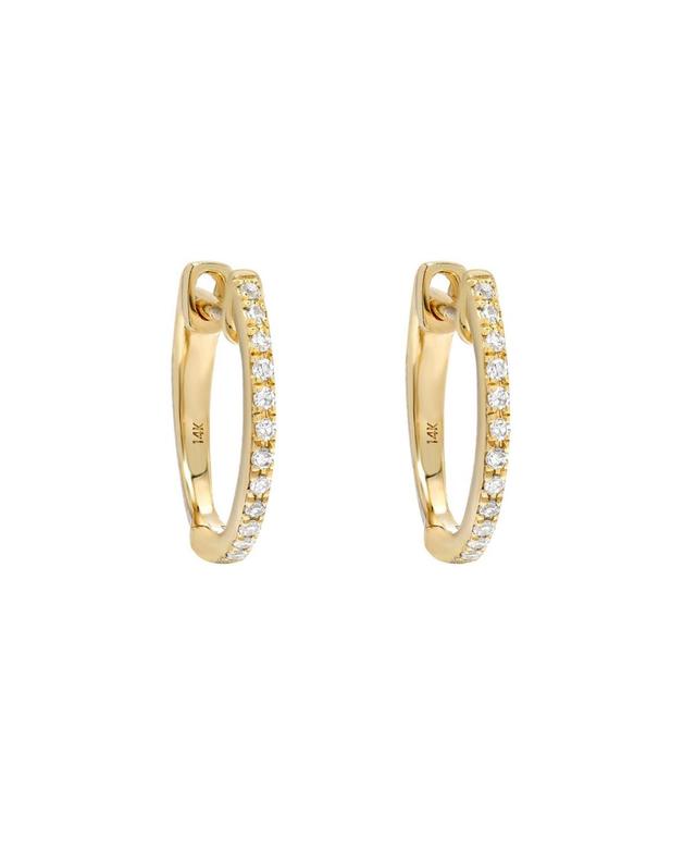 Zoe Lev 14K Yellow Gold Diamond Huggie Hoop Earrings Product Image