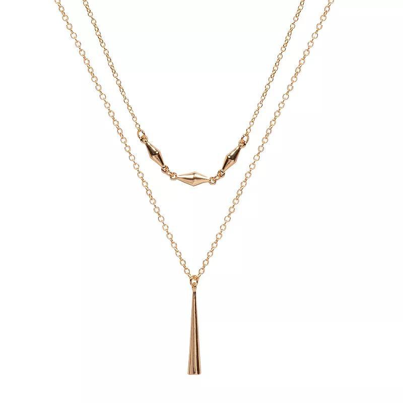 LC Lauren Conrad Gold Tone Multi Layer Long Pendant Necklace, Womens Product Image