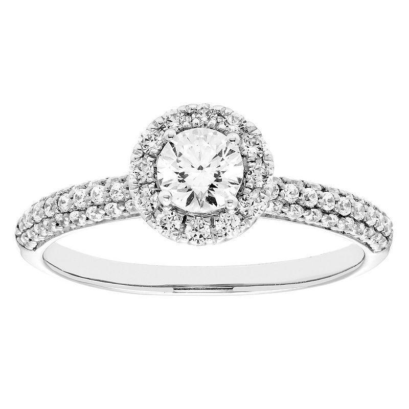 The Regal Collection IGL Certified 3/4 Carat T.W. Diamond Engagement Ring, Womens 14k White Gold Product Image