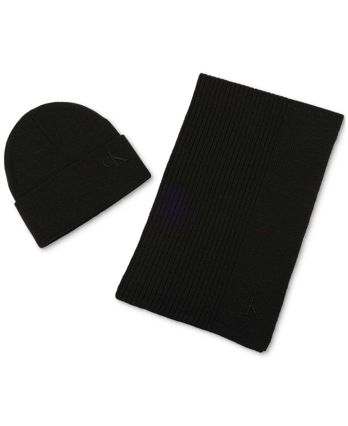 Calvin Klein Mens Embroidered Beanie & Scarf Set Product Image