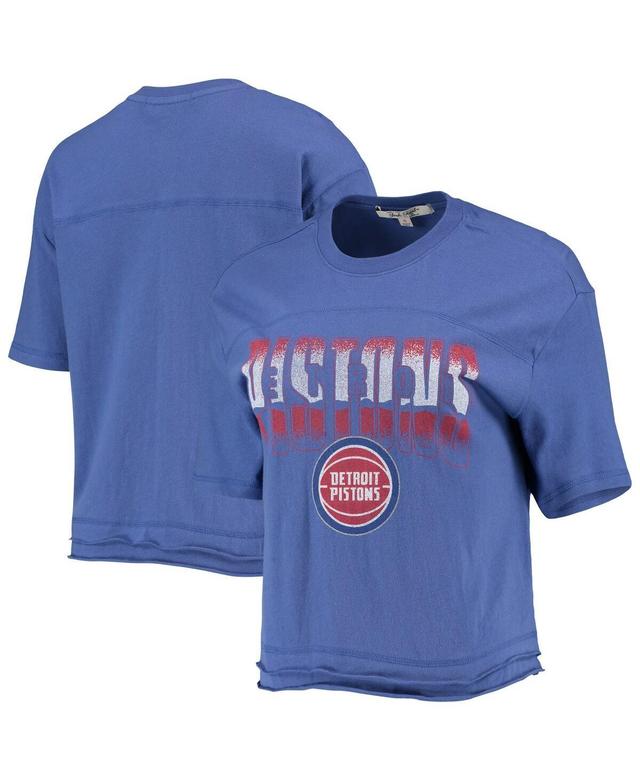 Womens Junk Food Blue Detroit Pistons Gradient Crop Top Product Image