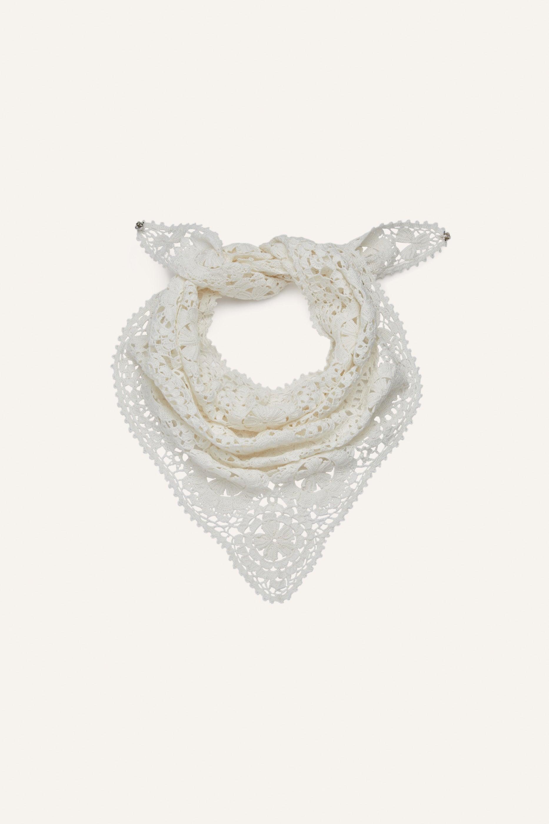 Crochet scarf in cream Product Image