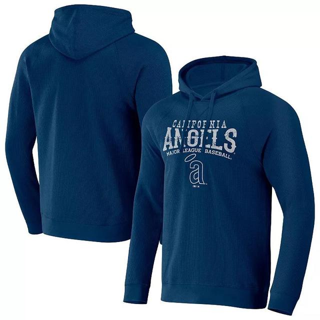 Mens Darius Rucker Collection by Fanatics California Angels Waffle-Knit Raglan Pullover Hoodie Blue Product Image