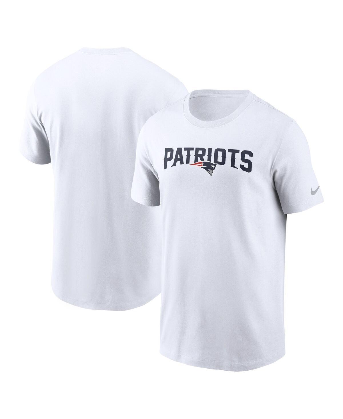 Nike Mens White New England Patriots Primetime Wordmark Essential T-Shirt Product Image