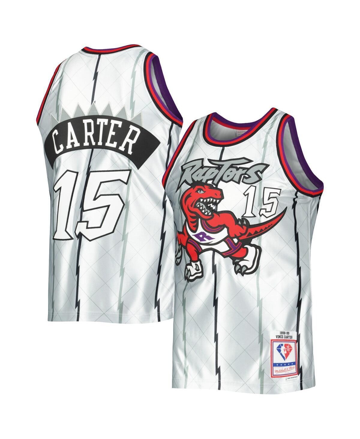 Mens Mitchell & Ness Vince Carter Platinum Toronto Raptors 1998-99 Hardwood Classics 75th Anniversary Swingman Jersey - Platinum Product Image