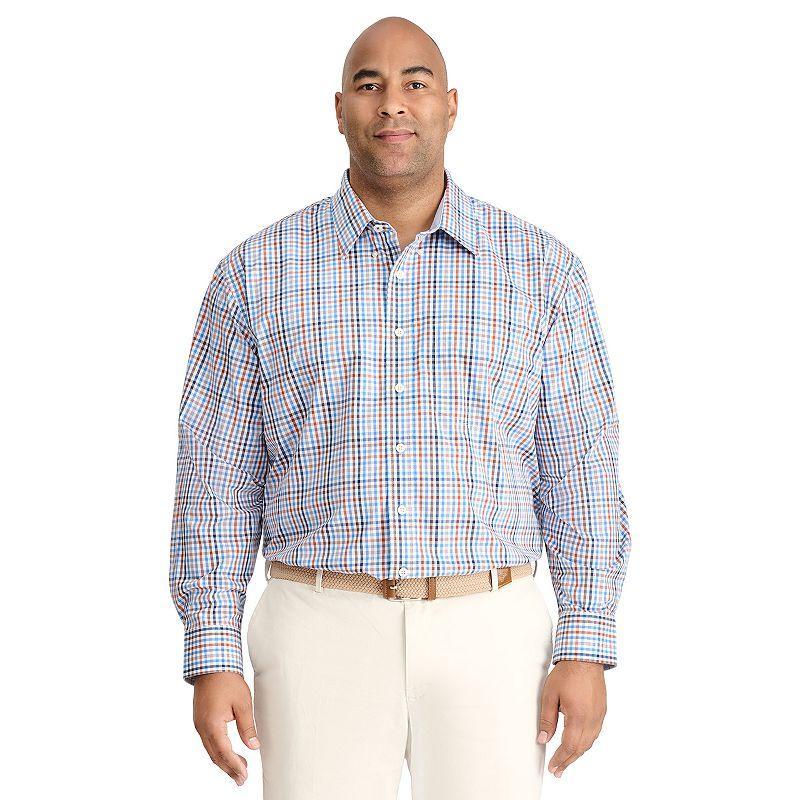 Big & Tall IZOD Classic Plaid Long Sleeve Button Down Shirt, Mens Product Image