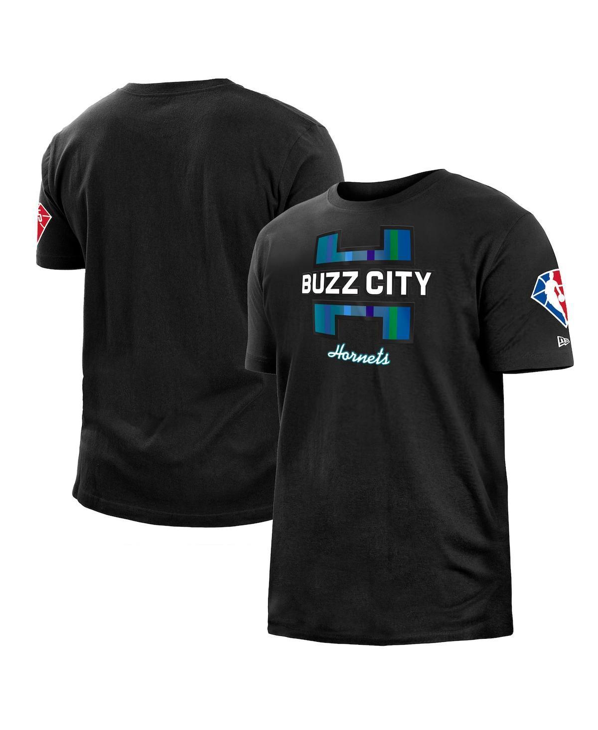 Mens New Era Black Charlotte Hornets 2021/22 City Edition Brushed Jersey T-Shirt Product Image