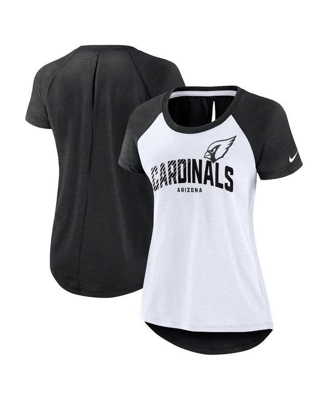 Womens Nike /Heather Black Arizona Cardinals Back Cutout Raglan T-Shirt Product Image