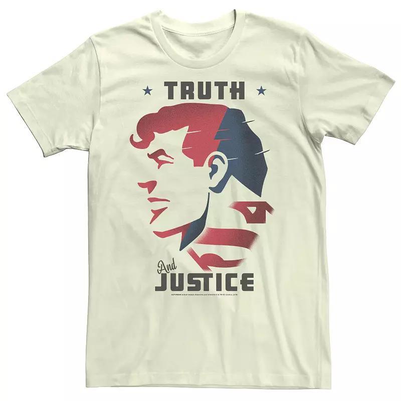 Mens DC Comics Superman Truth And Justice Head Shot Graphic Tee Product Image