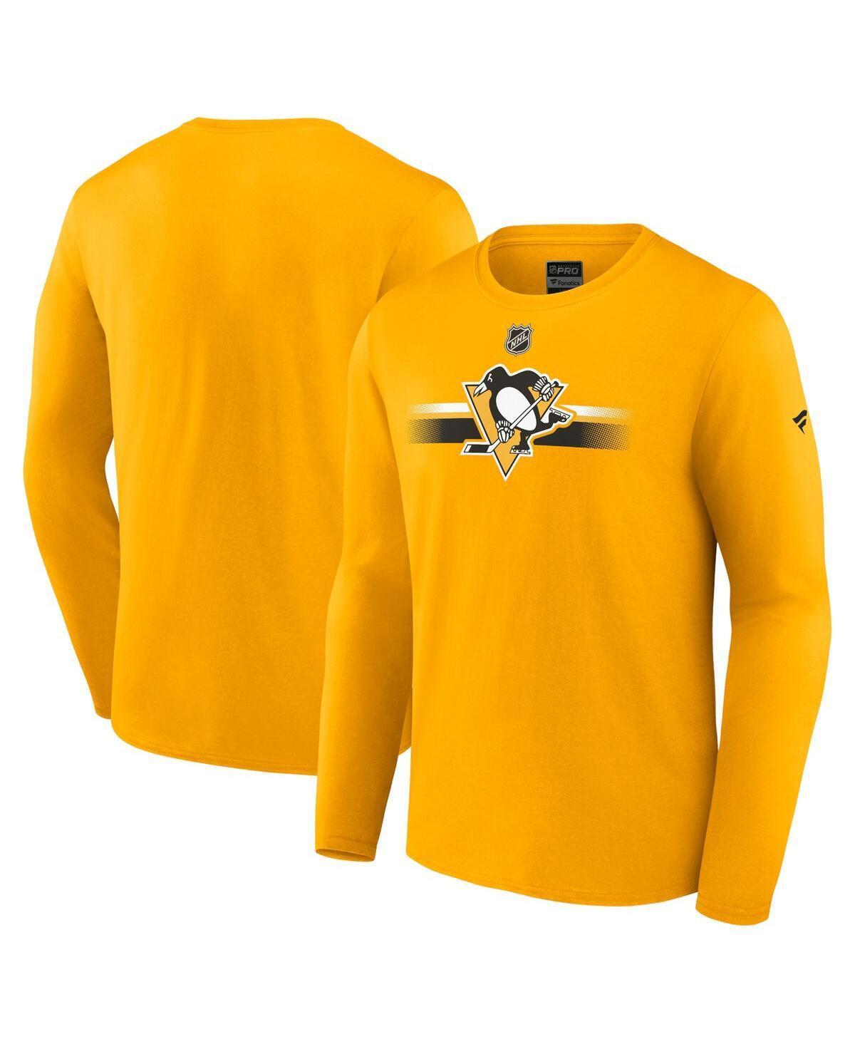 Mens Fanatics Branded Gold Pittsburgh Penguins Authentic Pro Secondary Replen Long Sleeve T-Shirt Product Image