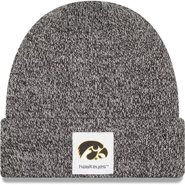 Mens New Era Heathered Black Iowa Hawkeyes Hamilton Cuffed Knit Hat Product Image