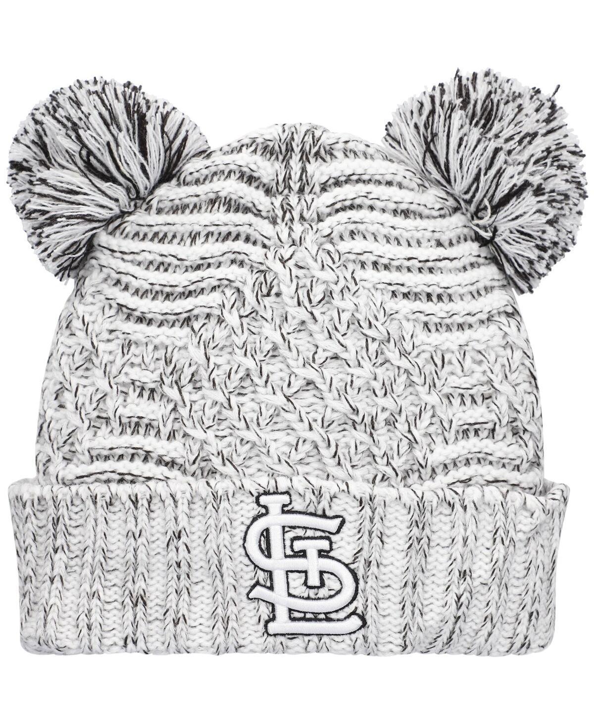 Womens New Era Gray St. Louis Cardinals Dual Cuffed Knit Hat with Poms Product Image