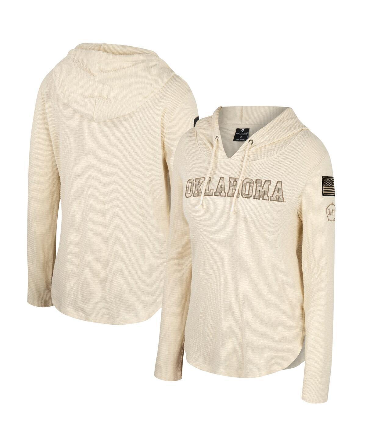 Womens Colosseum Cream Oklahoma Sooners Oht Military-Inspired Appreciation Casey Raglan Long Sleeve Hoodie T-shirt Product Image