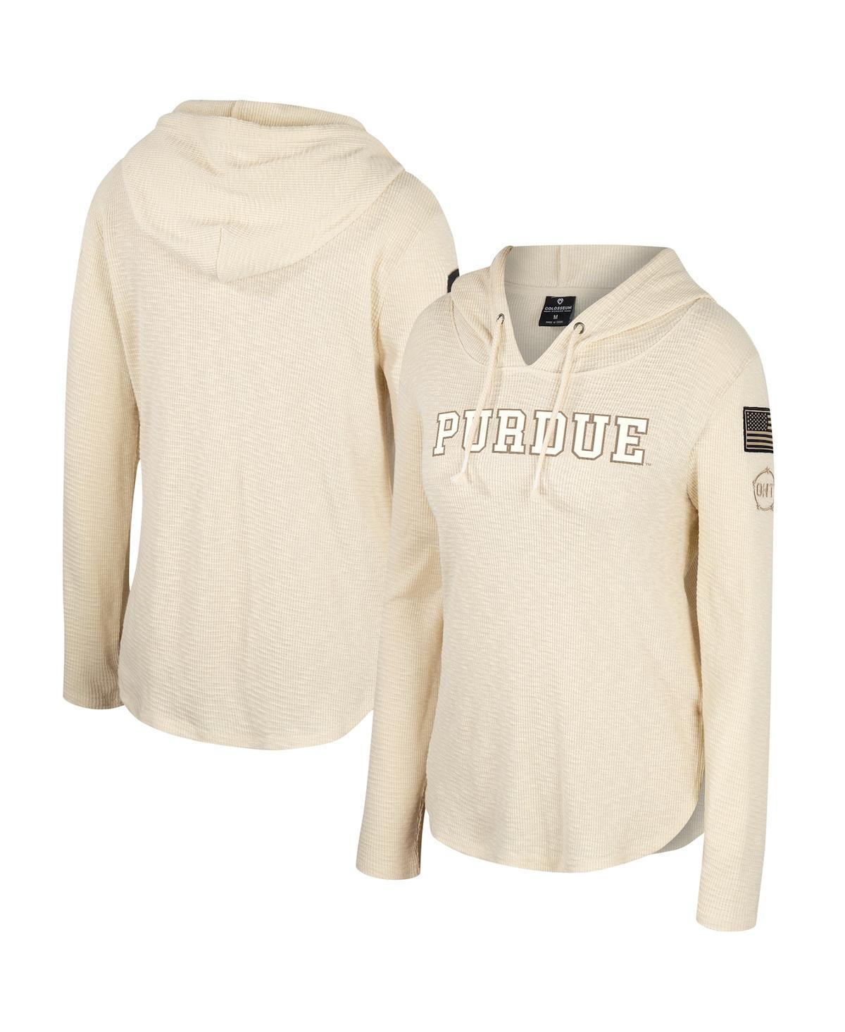 Womens Colosseum Cream Purdue Boilermakers Oht Military-Inspired Appreciation Casey Raglan Long Sleeve Hoodie T-shirt Product Image