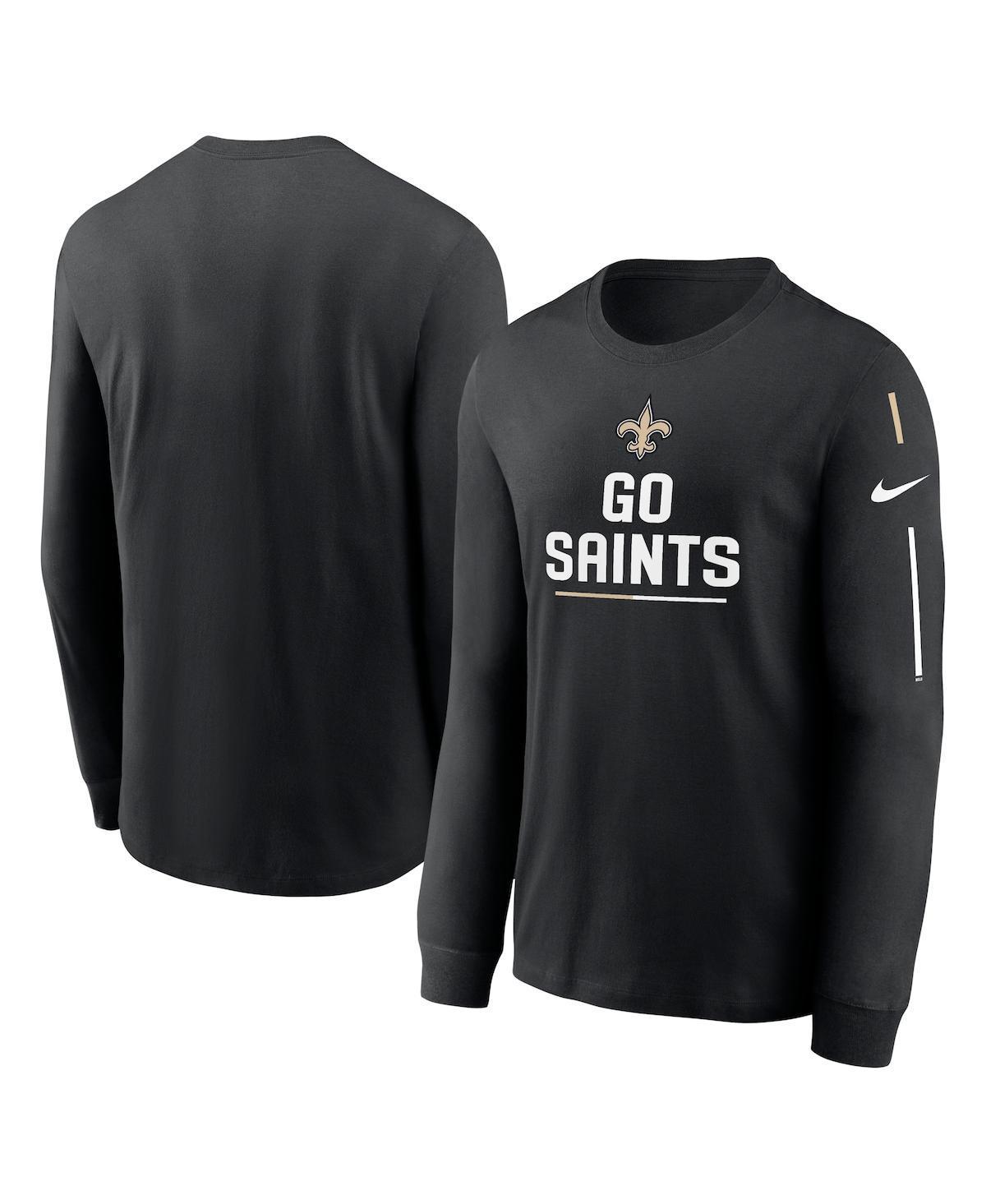 Mens Nike Black New Orleans Saints Team Slogan Long Sleeve T-shirt Product Image