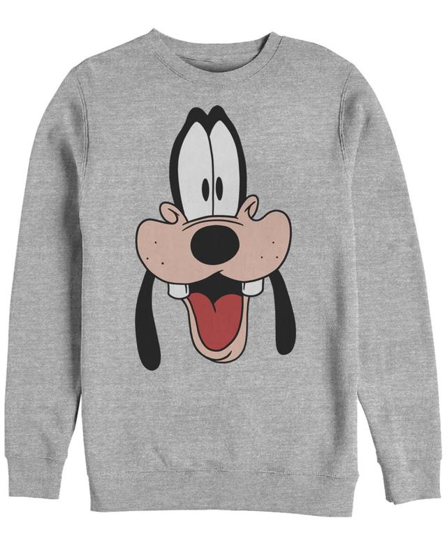 Disneys A Goofy Movie Mens Goofy Big Face Sweatshirt Athletic Grey Product Image