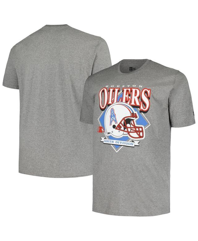 Mens New Era Gray Houston Oilers Big and Tall Gridiron Classics Helmet Historic Mark T-shirt Product Image