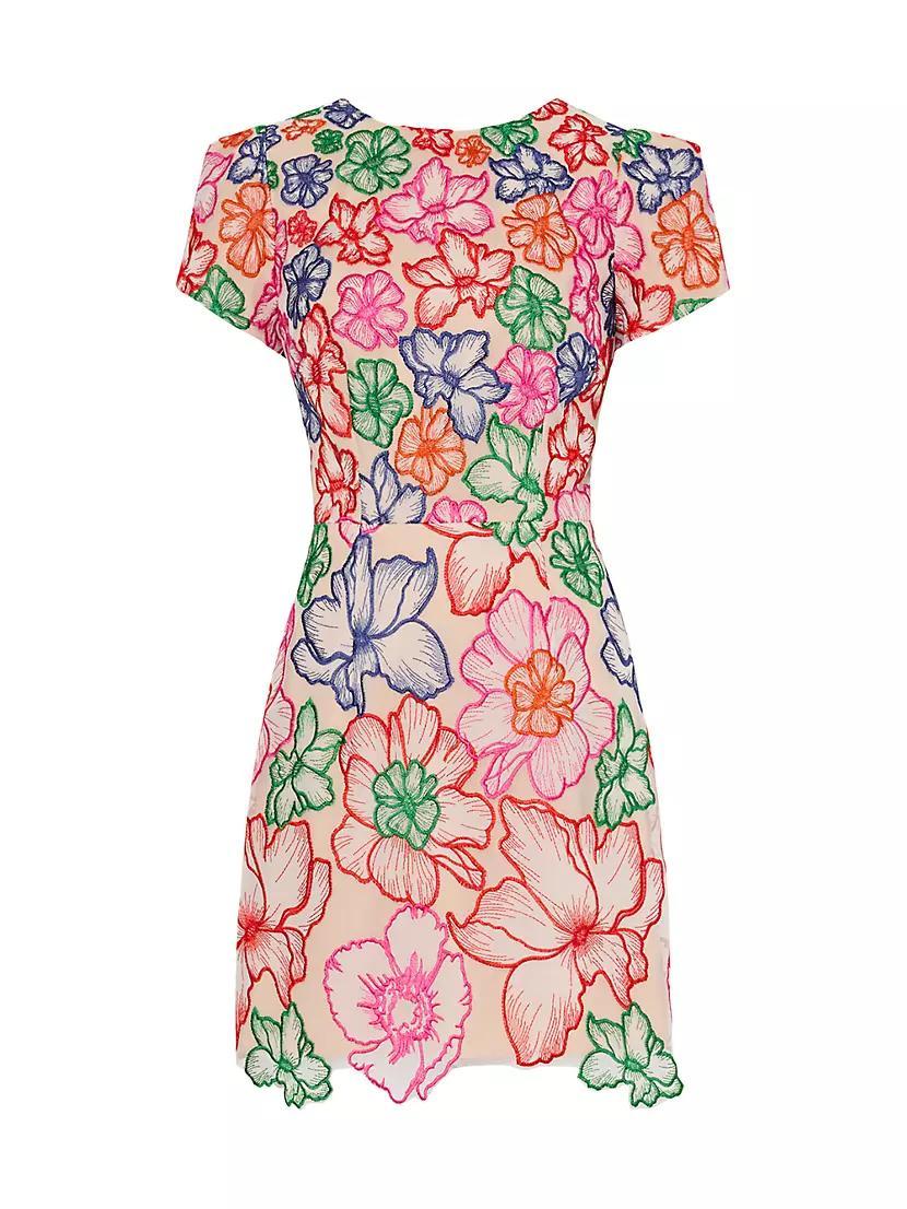 Kyla Floral-Embroidered Minidress product image