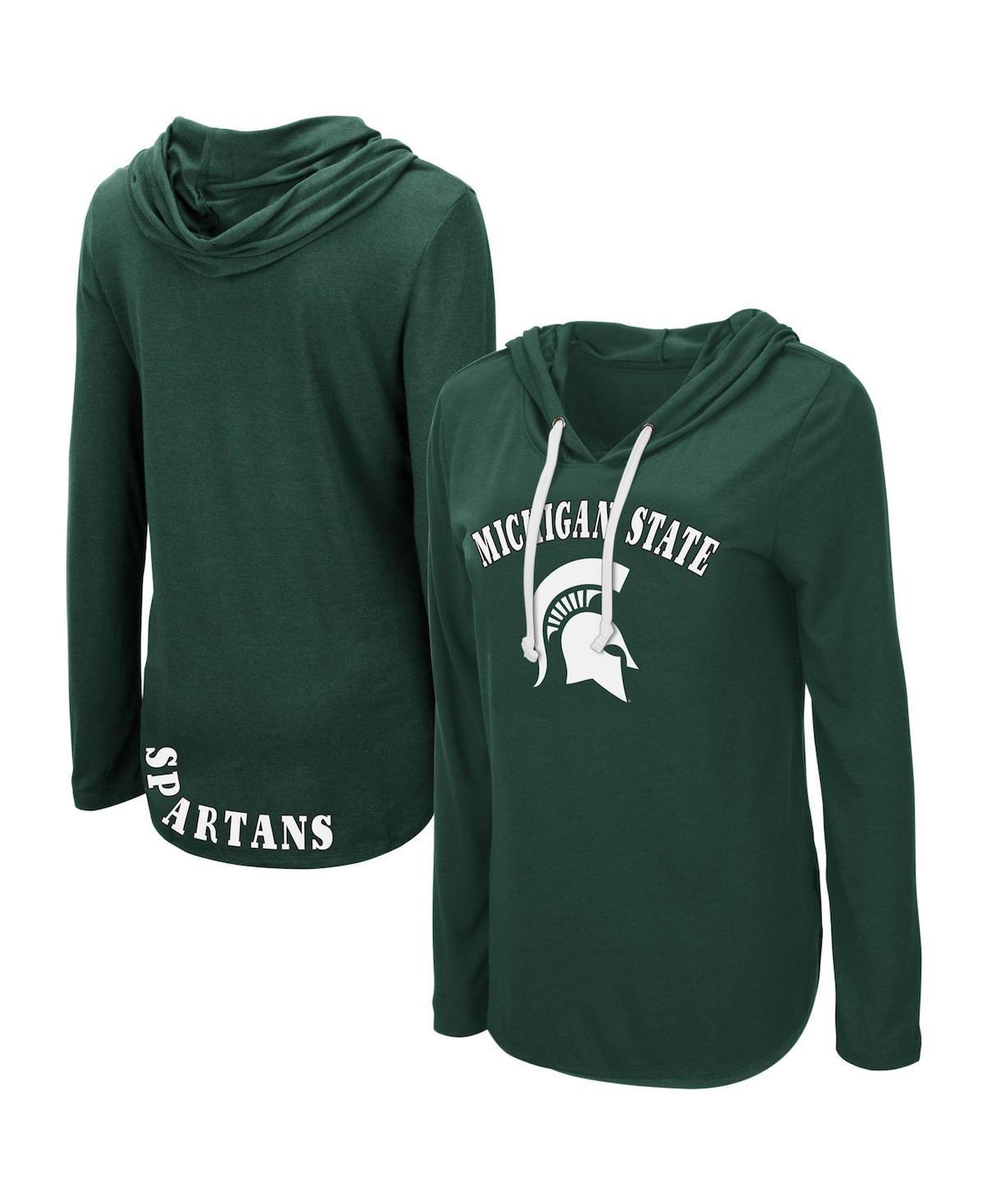 Womens Colosseum Green Michigan State Spartans My Lover Lightweight Hooded Long Sleeve T-shirt Product Image