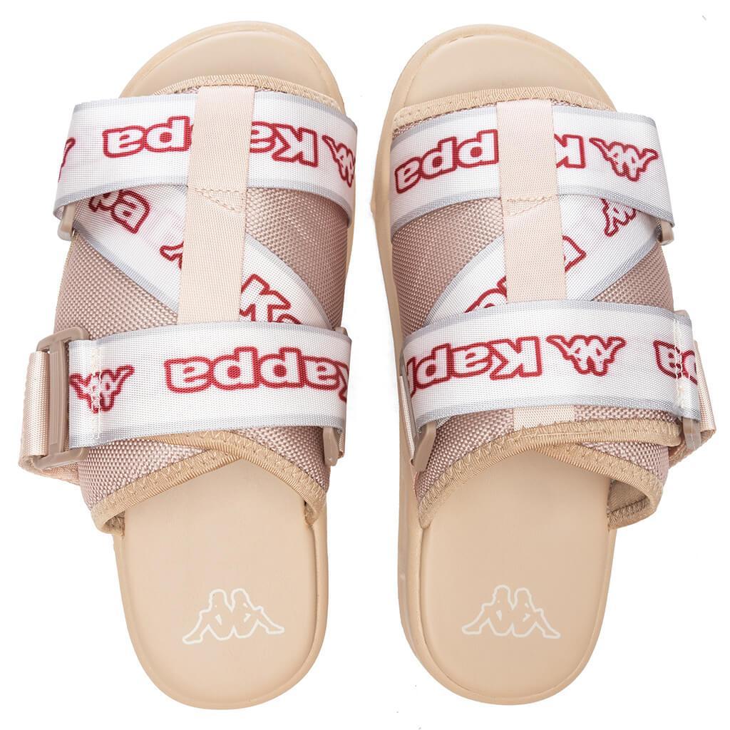 Logo Tape Kalpi Sandals - Beige/Light Pink Male Product Image