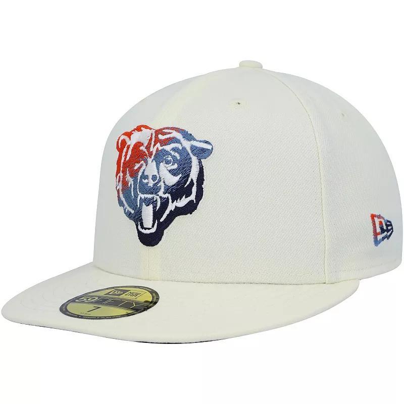 Mens New Era Cream Chicago Bears Chrome Dim 59FIFTY Fitted Hat Product Image