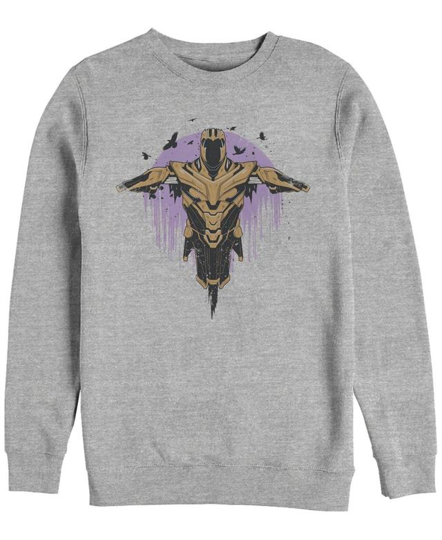 Mens Marvel Avengers Endgame Thanos Armor Painted Fade Portrait Sweatshirt Med Grey Product Image