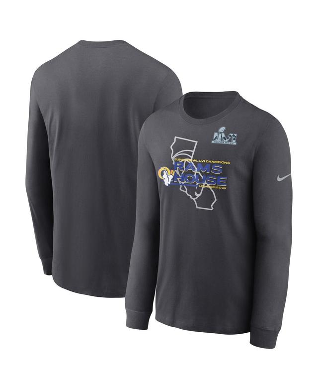 Men's Nike Anthracite Los Angeles Rams Super Bowl LVI Champions Hometown Long Sleeve T-Shirt Product Image