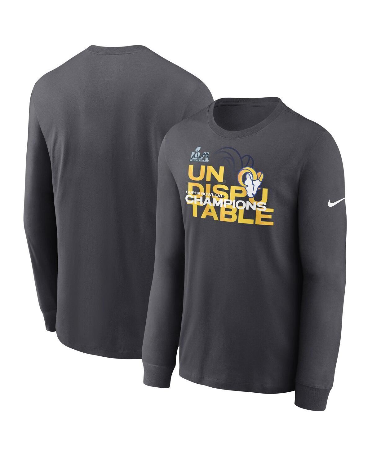 Mens Nike Anthracite Los Angeles Rams Super Bowl Lvi Champions Slogan Long Sleeve T-shirt Product Image