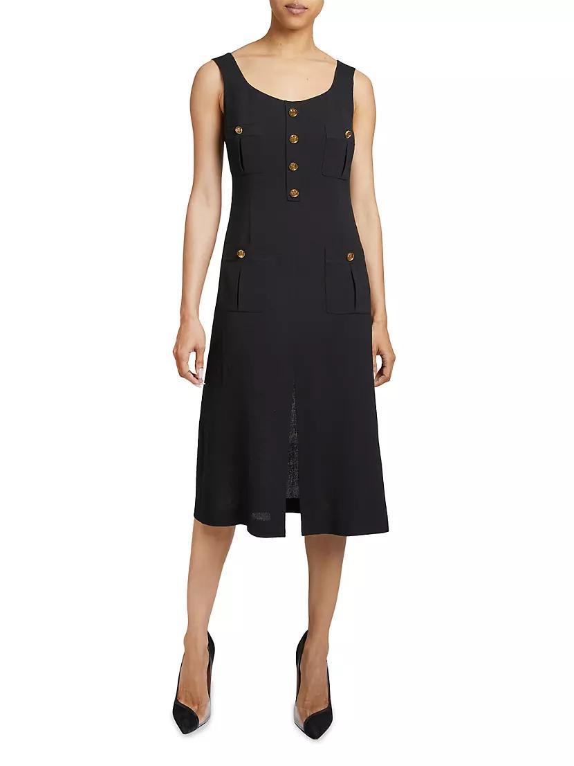 Virgin Wool A-Line Midi-Dress Product Image