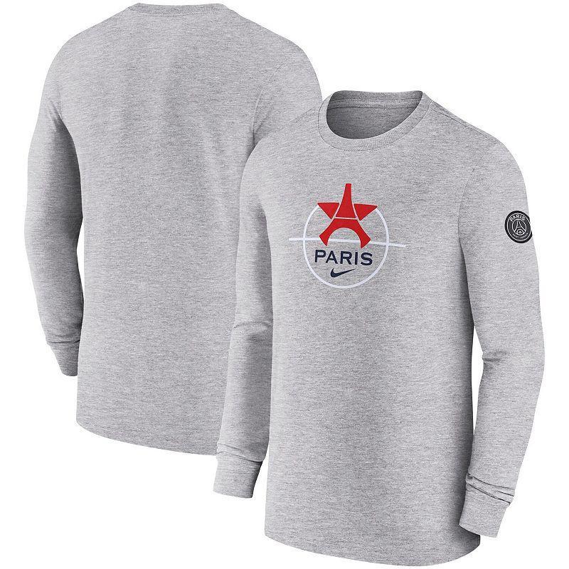 Mens Nike Heather Gray Paris Saint-Germain Knockout Long Sleeve T-Shirt Product Image