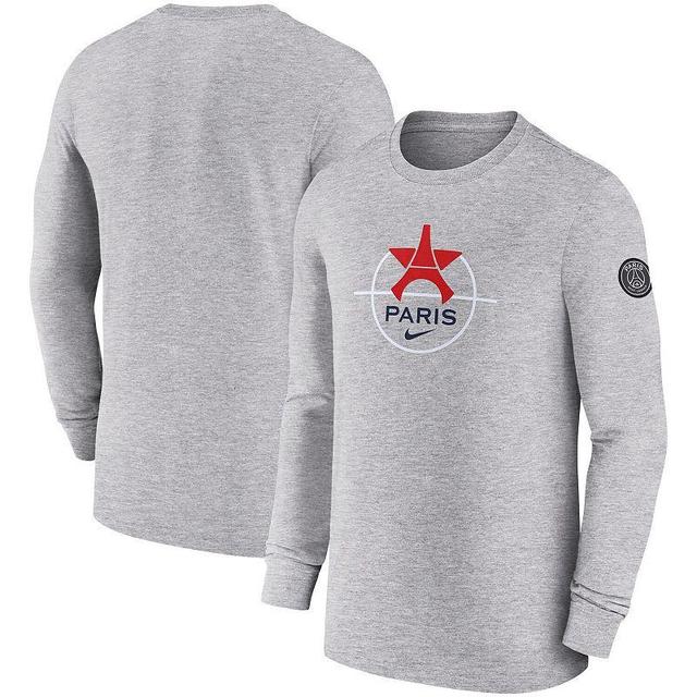 Mens Nike Heather Gray Paris Saint-Germain Knockout Long Sleeve T-Shirt Product Image