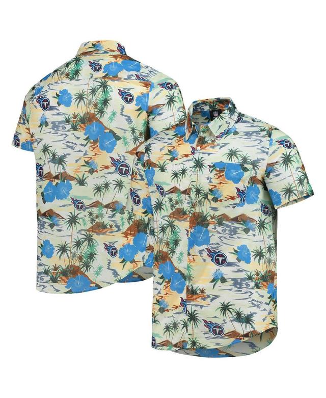 Mens FOCO Cream Tennessee Titans Paradise Floral Button-Up Shirt Product Image