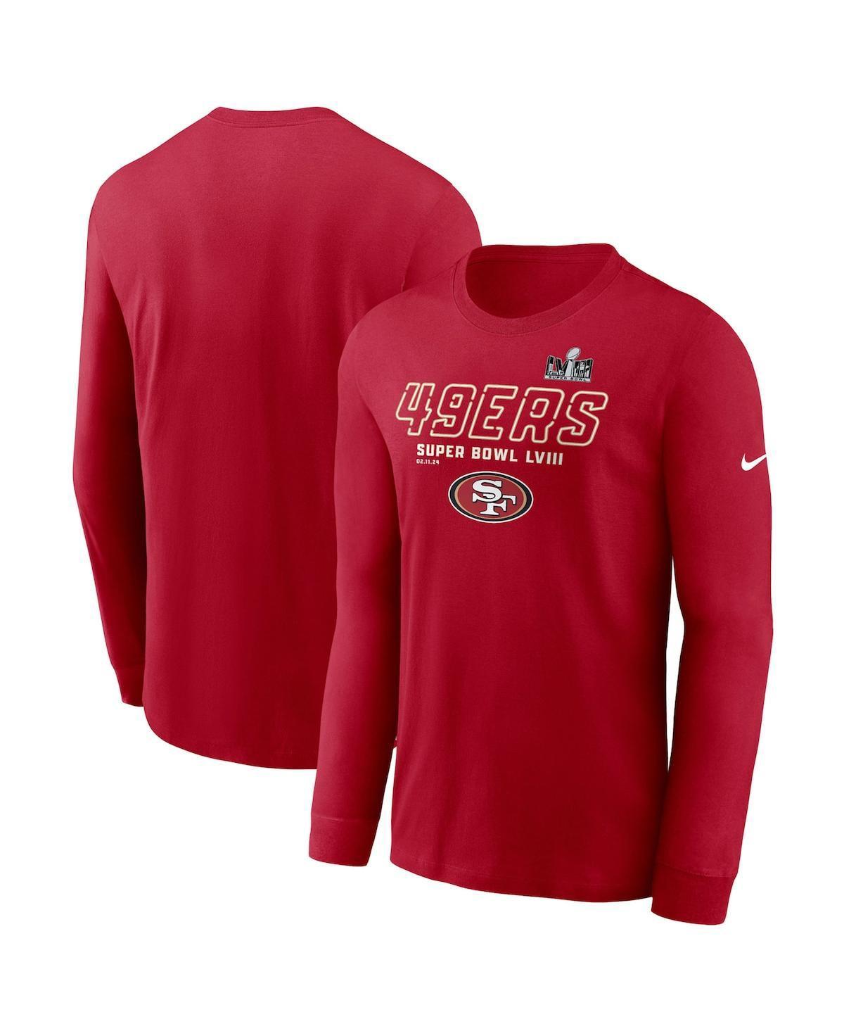 Mens Nike Scarlet San Francisco 49ers Super Bowl LVIII Iconic Long Sleeve T-Shirt Product Image