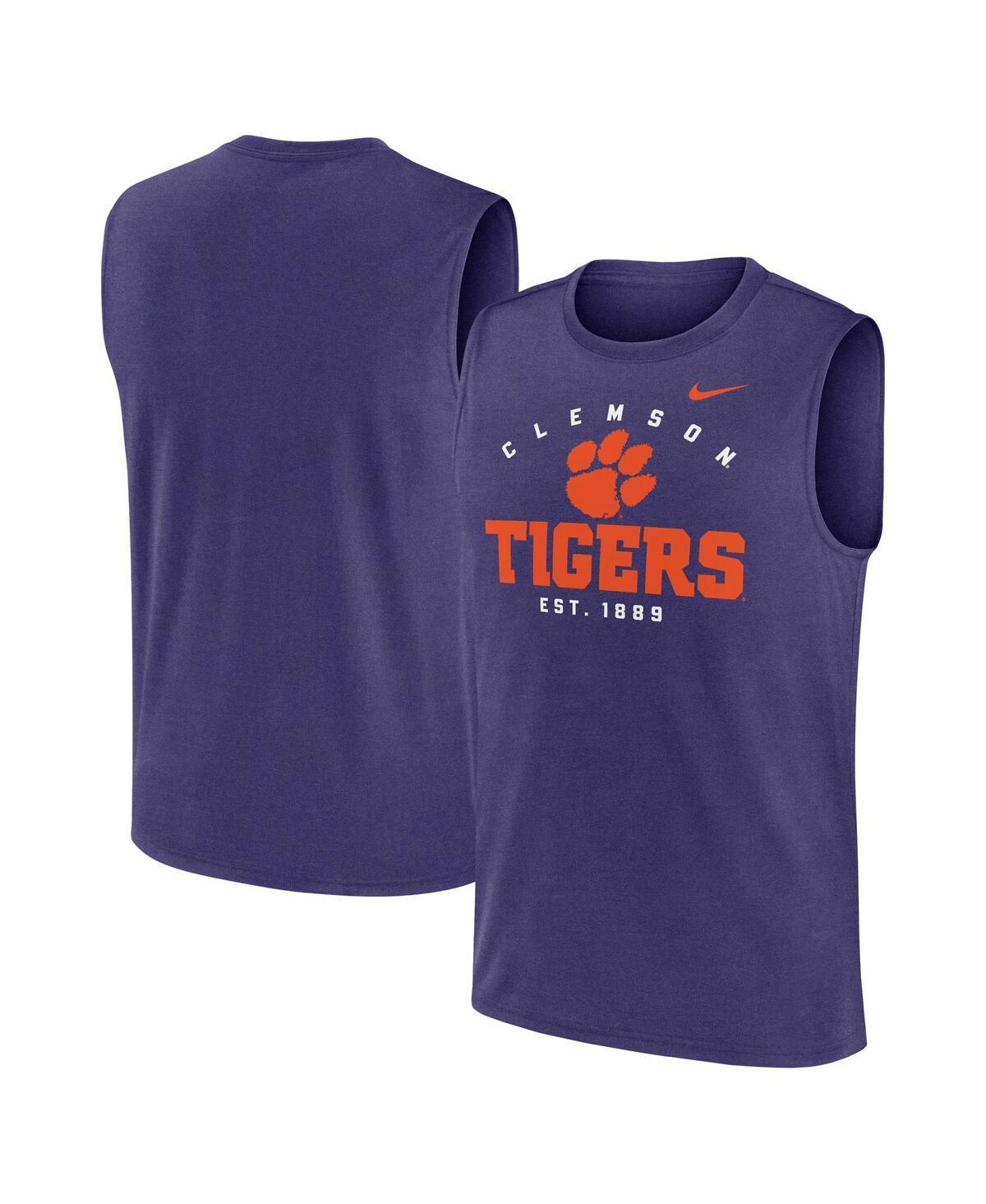 Nike Mens Purple Clemson Tigers Primetime Legend Lock Up Performance Muscle Tank Top Product Image