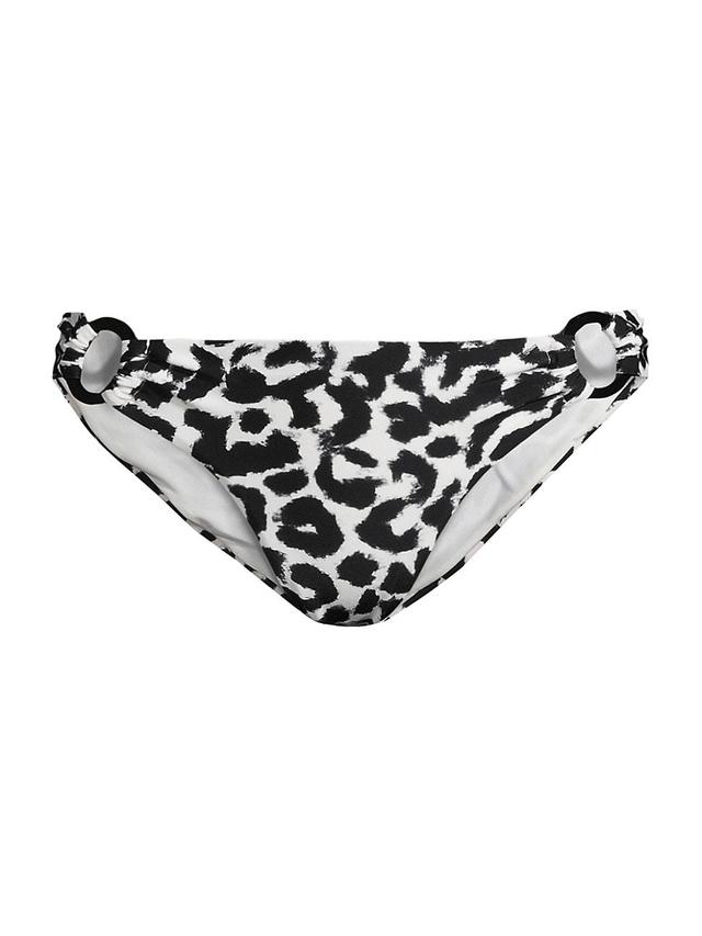 Womens Leopard-Print Bikini Bottom Product Image