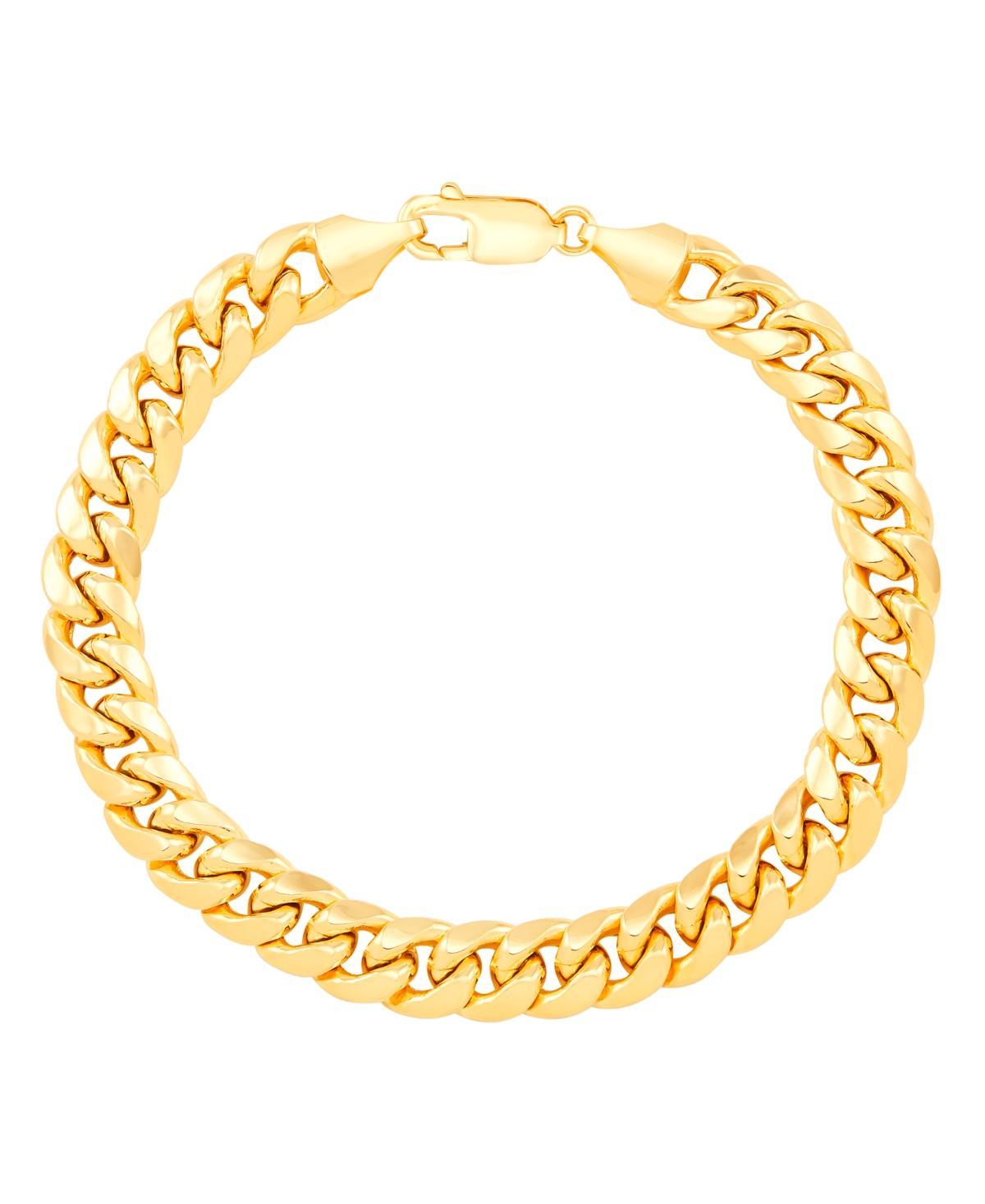 Mens Cuban Chain Link Bracelet (10mm) in 14k Gold Product Image