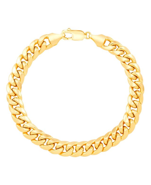 Mens Cuban Chain Link Bracelet (10mm) in 14k Gold Product Image