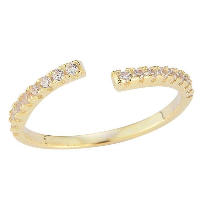 Sunkissed Sterling Cubic Zirconia Bypass Ring, Womens Gold Tone Product Image