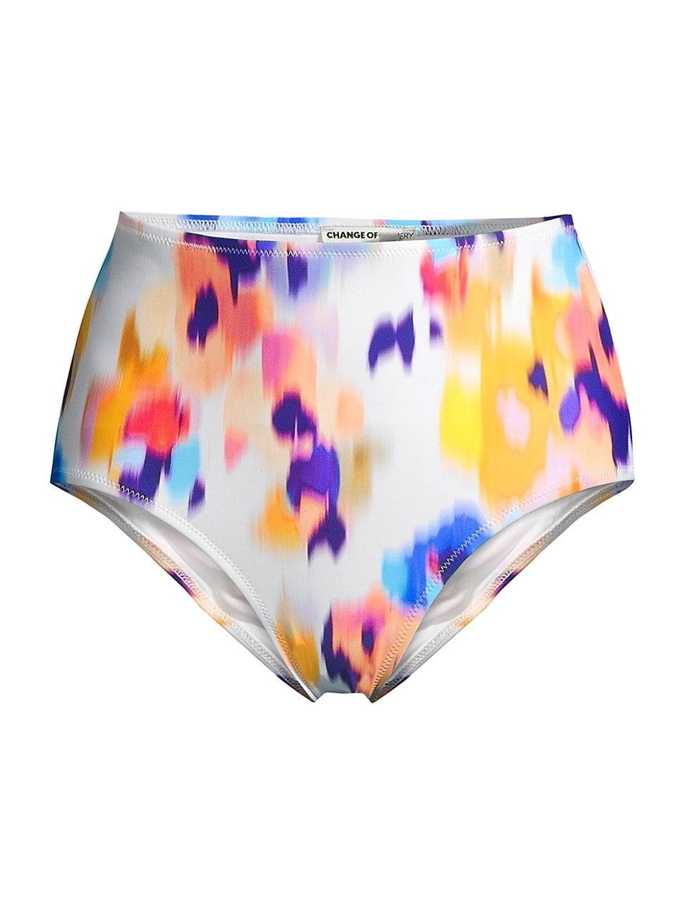 Womens Printed High-Waist Bikini Bottom Product Image