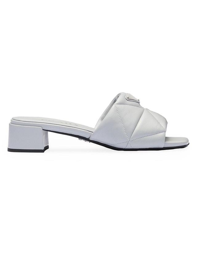 Womens Quilted Nappa Leather Slides Product Image